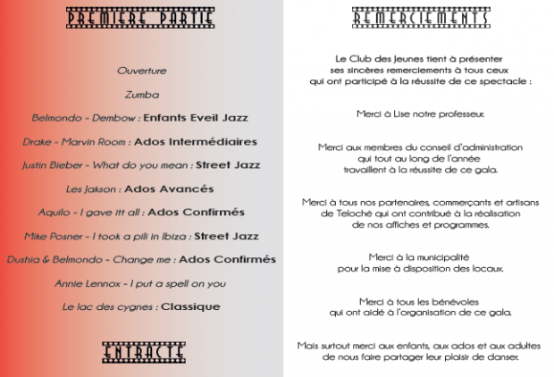 programme gala de danse