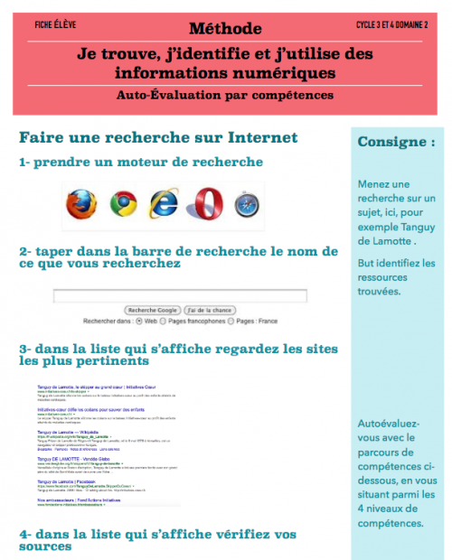 fiche : j'utilise les informations numériques