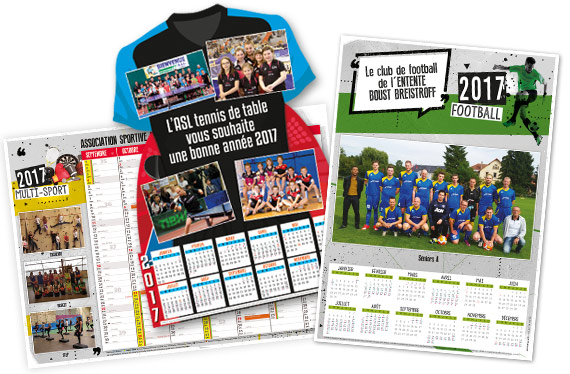 vente de calendriers pour financer un club de sport