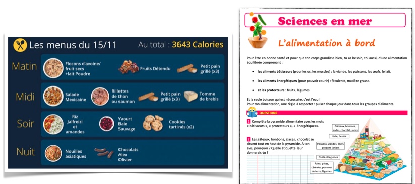 pédagogie sur alimentation bateau de course