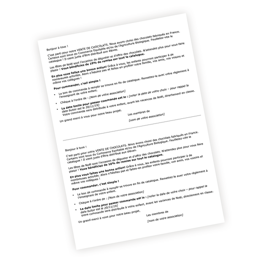 Lettre d'information aux familles Pâques 2025