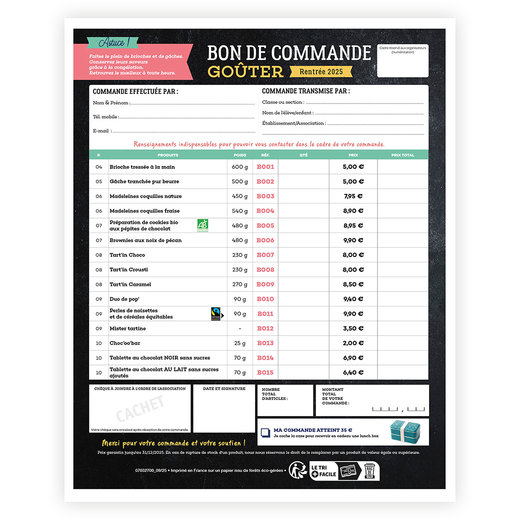 Bon de commande individuel