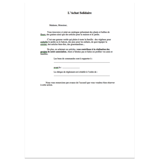 Lettre parents école