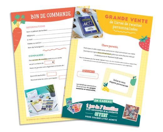 Courrier Bon de commande parents Carnets Recettes
