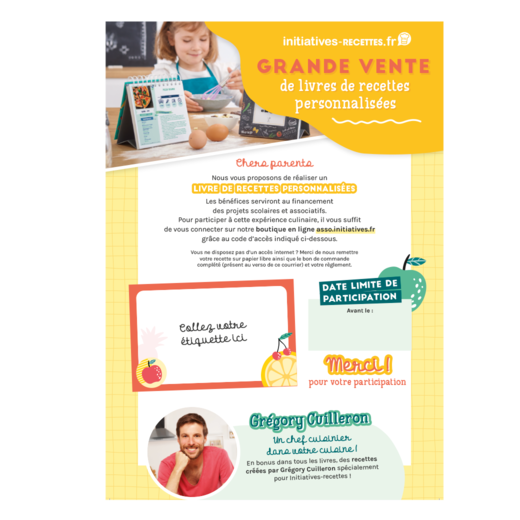 Courrier Bon de commande parents Chevalet de Recettes