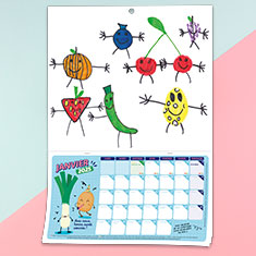 action calendriers avec dessins enfants