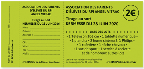 Tickets De Tombola Personnalises Pour Association Ou Ecole - Initiatives