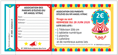 Modèle carnets tickets souches tombola école