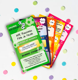 tickets de tombola à gratter personnalisés