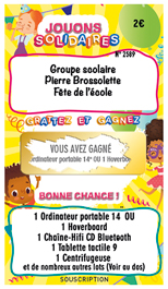 Modèle ticket à gratter associations