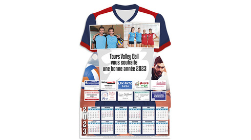 Calendrier 2023 maillot photos sponsors éphéméride imprimée