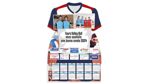 Calendrier 2024 maillot photos sponsors éphéméride imprimée