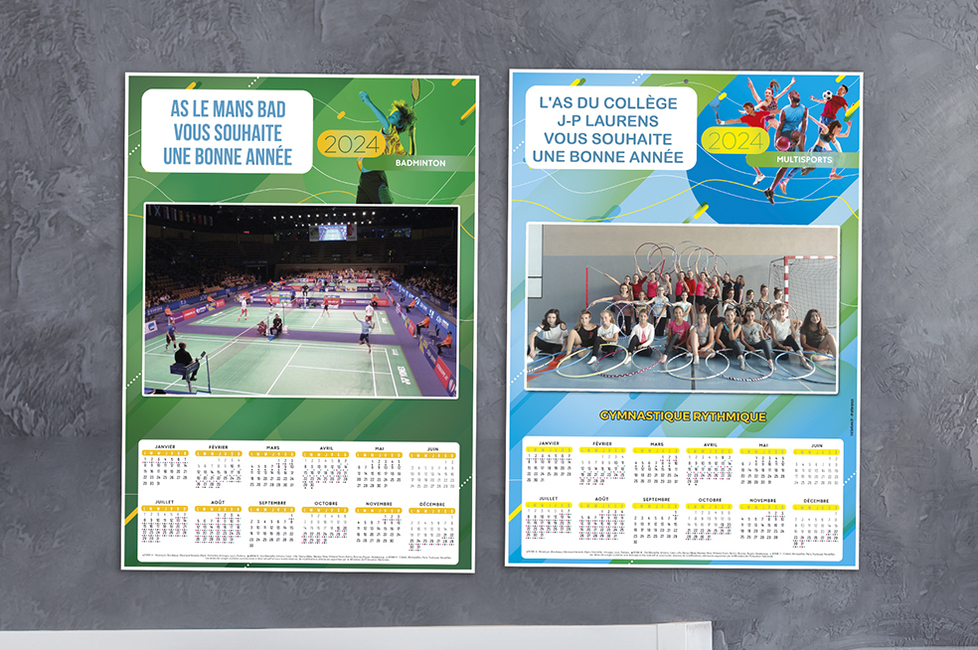 Calendrier photos sport éphéméride imprimée 2024 - Initiatives