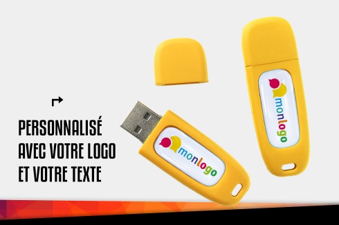 Clé USB 16 Go jaune personnalisable 3