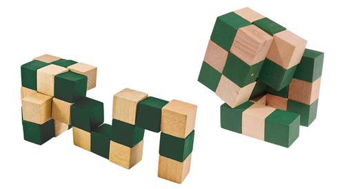 Cube serpent magique en bois