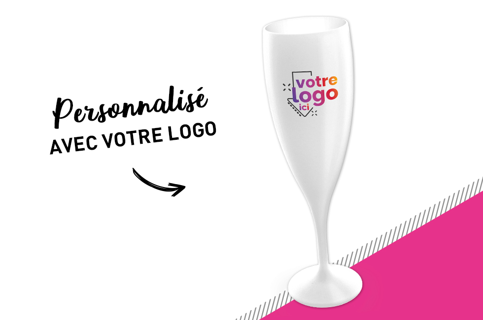 Flute à champagne en plastique réutilisable et personnalisé - Made in  France 