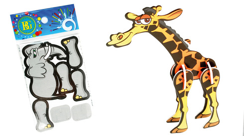 Lot de 48 puzzles 8 pièces 3D animal du zoo