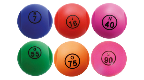 Pack de 6 boules de Loto magnétiques numérotées + 100 jetons