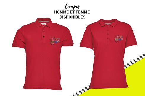 Polo coton rouge Broderie 		 4