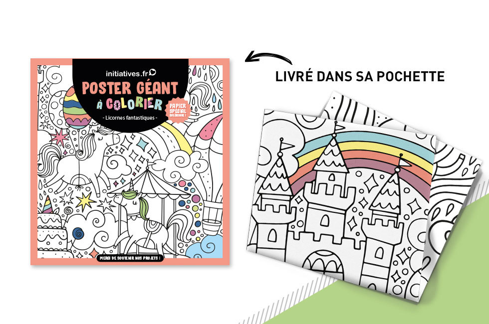 Poster géant à colorier - Happy Life - Plastique créatif - Supports de  dessin et coloriage