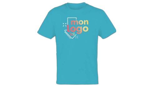 Tee-shirt aqua impression logo multicolore