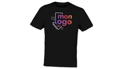 Tee-shirt noir impression logo multicolore