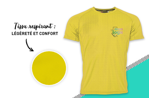 Tee-shirt respirant jaune fluo 3