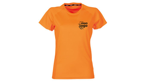 Tee-shirt respirant ORANGE FLUO impression 1 couleur