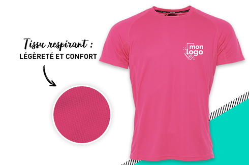 Tee-shirt respirant ROSE FLUO 3