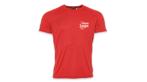 Tee-shirt respirant ROUGE impression 1 couleur