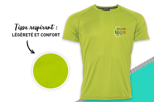 Tee-shirt respirant vert fluo 3
